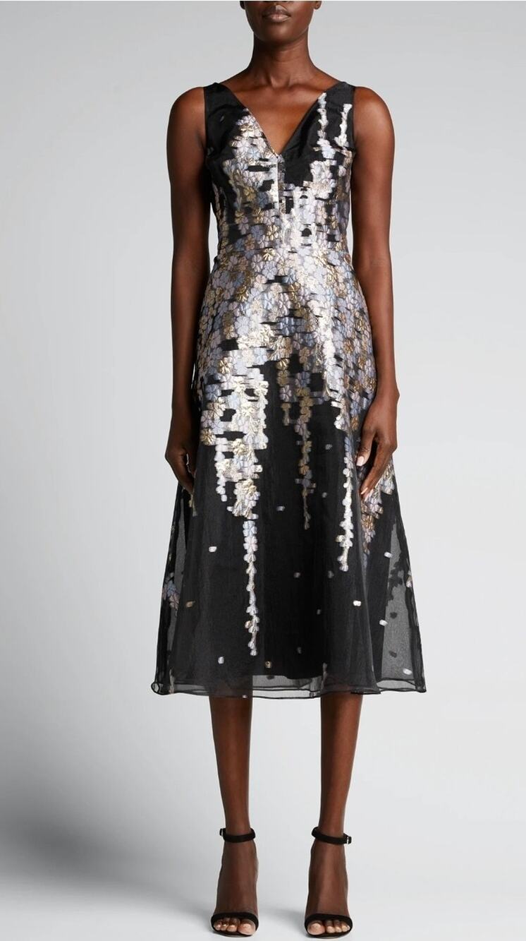 NWT Teri Jon by Rickie Freeman NY 229206 Black Evening A Line Dress Gown Size 8